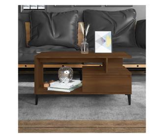 Τραπεζάκι σαλονιού, καφέ δρυς, 90x49x45 εκ., επεξεργασμένο ξύλο