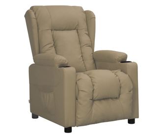 Zložljiv fotelj, cappuccino, ekološka usnja