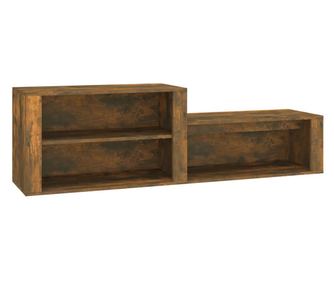 füstös tölgy színű szerelt fa cipősszekrény 150x35x45 cm