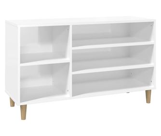 Pantofar, alb extralucios, 102x36x60 cm, lemn compozit