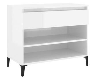 Pantofar, alb extralucios, 70x36x60 cm, lemn prelucrat