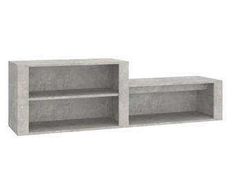 betonszürke szerelt fa cipőszekrény 150x35x45 cm