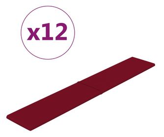 12 db bordó bársony fali panel 90 x 15 cm 1,62 m²