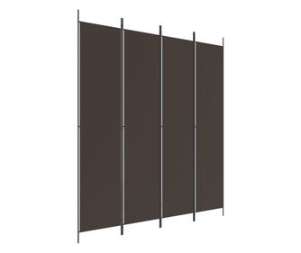 Sobna pregrada s 4 panela smeđa 200 x 220 cm od tkanine