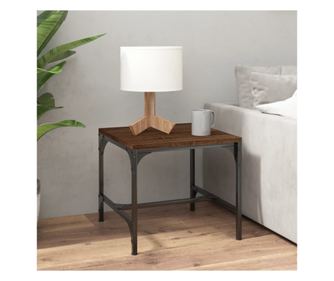 Странична маса, кафяв дъб, 40х40х35 см, обработена дървесина