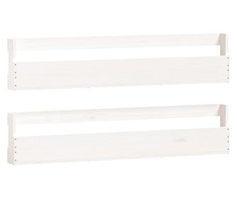 Zidni stalci za cipele 2 kom bijeli 110x9x23cm masivna borovina
