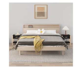 Κομοδίνα, 2 τεμ., μαύρο, 42x38x45 εκ., σύνθετο ξύλο