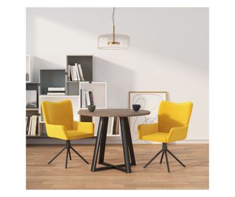 Zakretne kuhinjske stolice, 2 kom., žute, baršun