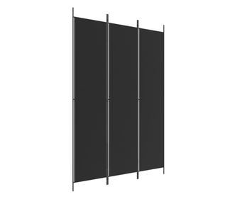 Sobna pregrada s 3 panela crna 150 x 220 cm od tkanine