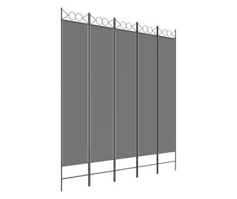 Paravan 5-delni antracit 200x220 cm blago