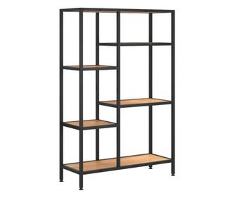 Етажерка за книги 80x30x120 см стомана и инженерно дърво