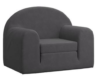 Otroški kavč antracit mehak pliš