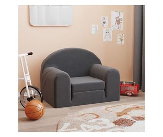 Otroška kavč, antracit, mehak pliš