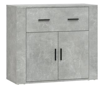 betonszürke szerelt fa tálalószekrény 80x33x70 cm