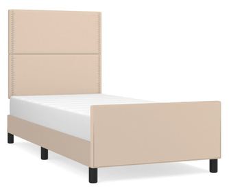 Рамка за легло с табла, капучино, 90x200 см, изкуствена кожа