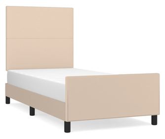 Рамка за легло с табла, капучино, 90x200 см, изкуствена кожа