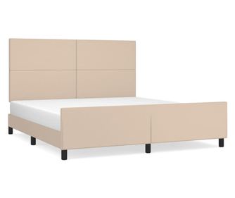 Рамка за легло с табла, капучино, 160x200 см, изкуствена кожа