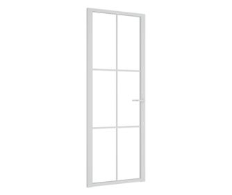 Notranja vrata 76x201,5 cm bela ESG steklo in aluminij