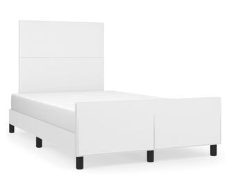 Рамка за легло с табла, бяла, 120x200 см, изкуствена кожа