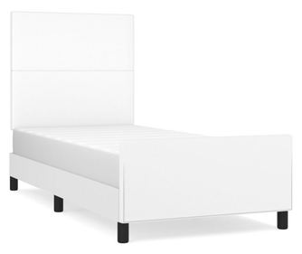 Рамка за легло с табла, бяла, 80x200 см, изкуствена кожа