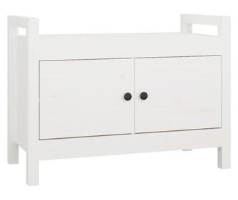 Klop za predsobo bela 80x40x60 cm trdna borovina