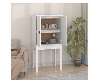 Visok omar, bel, 60x40x120 cm, masivno borovo leso