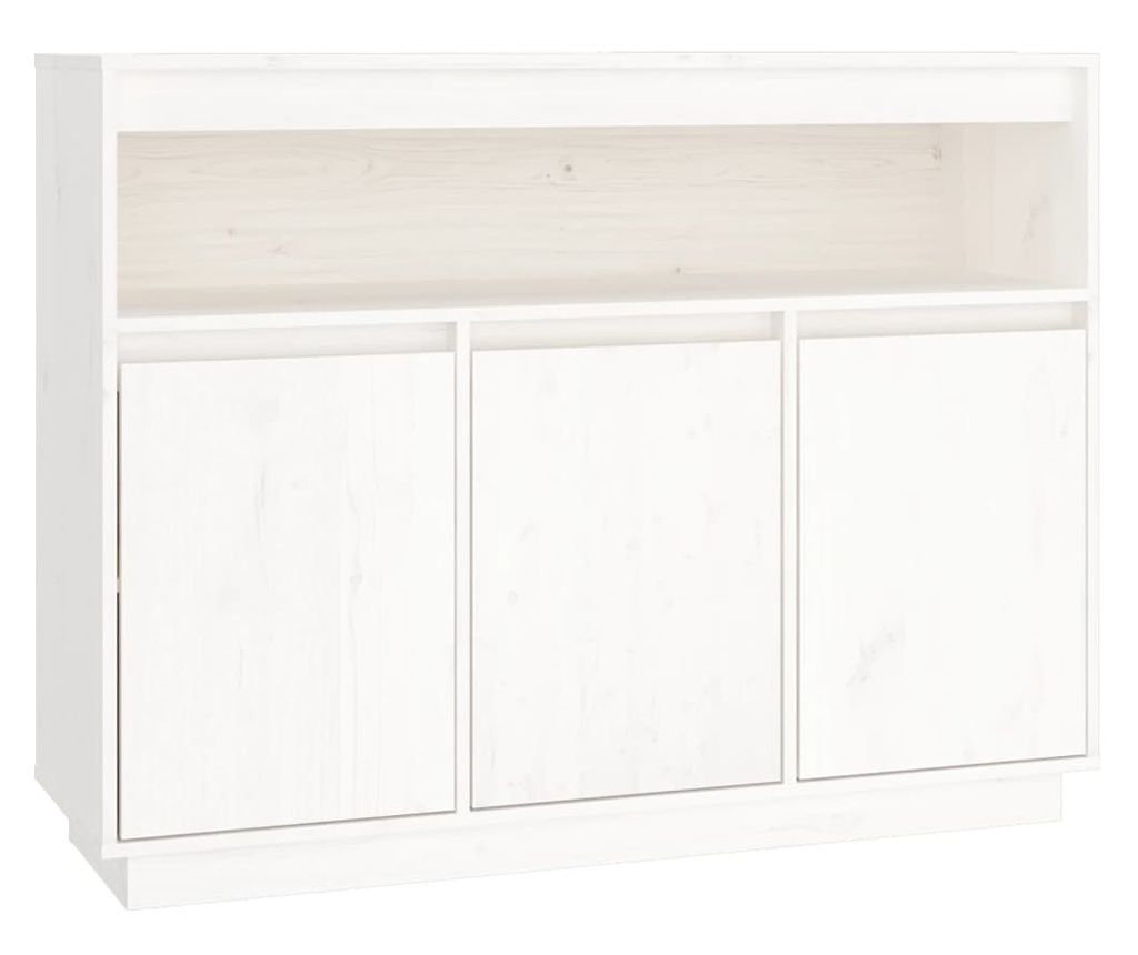 Komoda bijela 104,5 x 34 x 80 cm od masivne borovine 