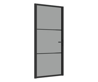 fekete ESG üveg és alumínium beltéri ajtó 93 x 201,5 cm