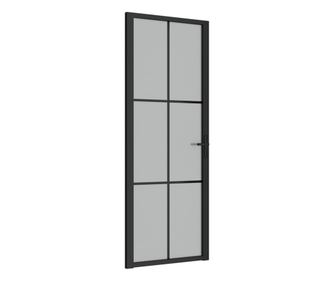 fekete matt üveg és alumínium beltéri ajtó 76 x 201,5 cm