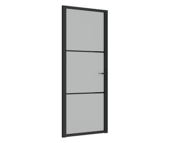 fekete matt üveg és alumínium beltéri ajtó 83 x 201,5 cm
