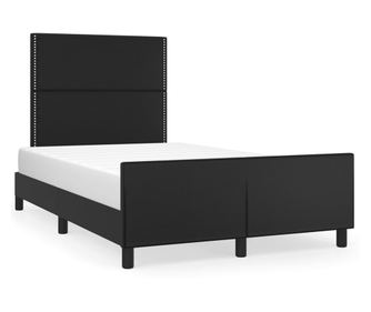 Рамка за легло с табла, черна, 120x200 см, изкуствена кожа