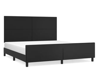 Рамка за легло с табла, черна, 160x200 см, изкуствена кожа