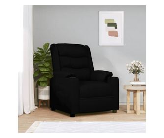 Električni naslanjač, črn, umetno usnje