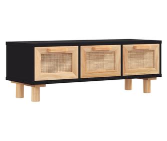 Măsuță de cafea negru 80x40x30 cm lemn prelucrat&amplemn masiv pin