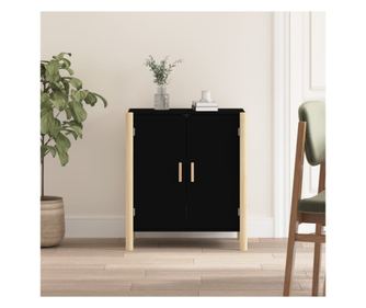 Stojalo, črno, 62x38x70 cm, obdelano les.