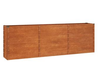 vidaXL Strat înălțat de grădină, ruginiu, 240x40x77 cm, oțel corten