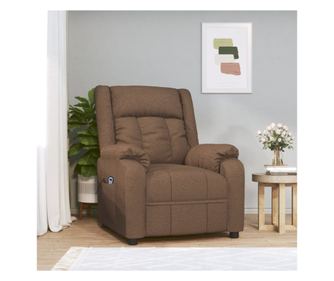 Električni naslanjač, rjav, blago