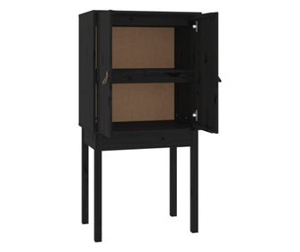 Visoka komoda crna 60 x 40 x 120 cm od masivne borovine