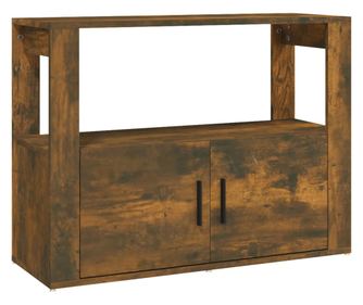 füstös tölgy színű szerelt fa tálalószekrény 80x30x60 cm