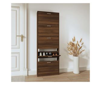 Pantofar, stejar maro, 59x17x169 cm, lemn compozit