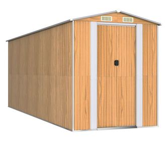 Sopron de gradina, maro deschis, 192x523x223 cm, otel zincat