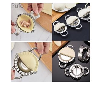 Pufo praktikus forma ravioli készítéséhez, töltött galuska, fémes, 12,5 cm