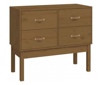 Dulap consola, maro miere, 90x40x78 cm, lemn masiv de pin