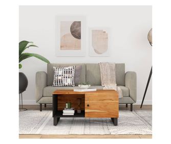 Τραπεζάκι σαλονιού, 80x50x40 εκ., Μασίφ ξύλο ακακίας/Μοριοσανίδα