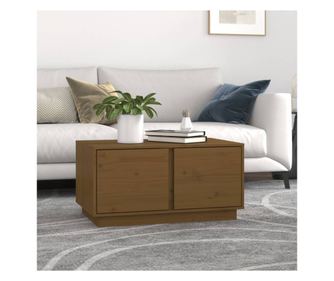 Kavni mizici, medena rjava, 80x50x40 cm, masivno borovo leso