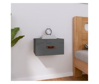 Falra szerelhető éjjeliszekrény, szürke, 40x29,5x22 cm
