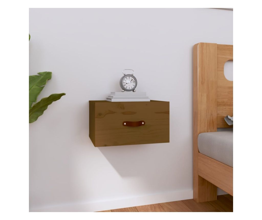 Noptiere de perete, maro miere, 40x29,5x22 cm