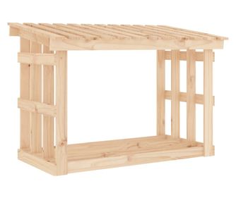 Stalak za drva za ogrjev 108 x 64,5 x 77 cm od masivne borovine