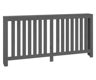 Pokrov za radiator siva 169x19x84 cm trdna borovina