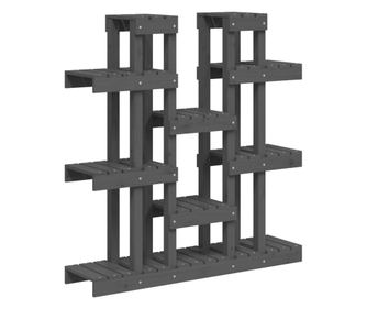 Stalak za biljke sivi 104,5 x 25 x 109,5 cm od masivne borovine
